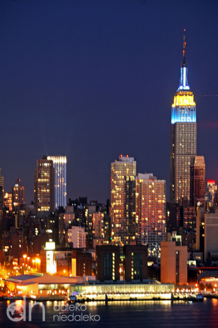 Empire State Building oświetlony specjalnie z okazji wizyty przedstawicieli UE w ONZ