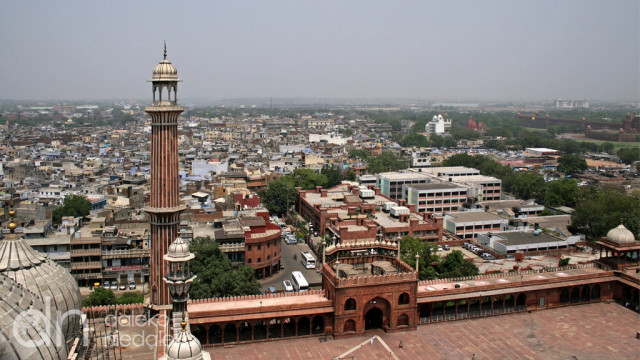 Panorama Delhi widziana z minaretu Jama Masjid